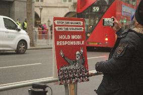 Pro-Khalistan Protesters And Indian Supporters Clash Outside Indian High Commission In London