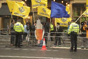 Pro-Khalistan Protesters And Indian Supporters Clash Outside Indian High Commission In London