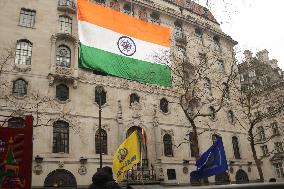 Pro-Khalistan Protesters And Indian Supporters Clash Outside Indian High Commission In London