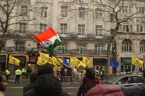 Pro-Khalistan Protesters And Indian Supporters Clash Outside Indian High Commission In London