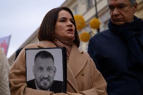 March Of Belarusians In Warsaw.