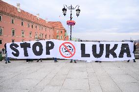 March Of Belarusians In Warsaw.