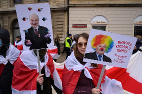 March Of Belarusians In Warsaw.