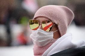March Of Belarusians In Warsaw.