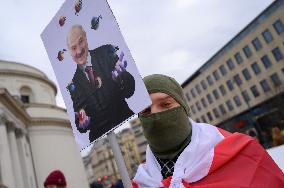 March Of Belarusians In Warsaw.