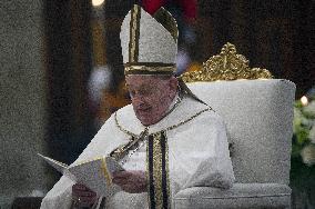 Pope Francis at second vespers on the anniversary of St. Paul's conversion - Rome