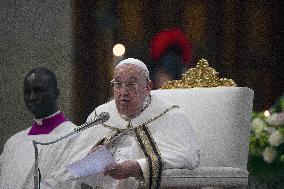 Pope Francis at second vespers on the anniversary of St. Paul's conversion - Rome