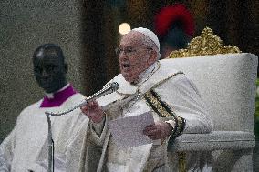 Pope Francis at second vespers on the anniversary of St. Paul's conversion - Rome