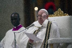 Pope Francis at second vespers on the anniversary of St. Paul's conversion - Rome