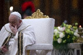 Pope Francis at second vespers on the anniversary of St. Paul's conversion - Rome