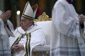 Pope Francis at second vespers on the anniversary of St. Paul's conversion - Rome