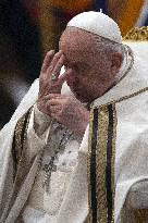Pope Francis at second vespers on the anniversary of St. Paul's conversion - Rome