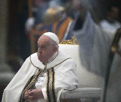 Pope Francis at second vespers on the anniversary of St. Paul's conversion - Rome