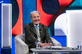 Romano Prodi Host Of The Program In Other Words On La7