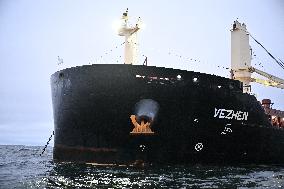 CARGO SHIP VEZHEN STOPPED OUTSIDE KARLSKRONA