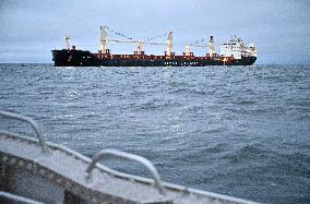 CARGO SHIP VEZHEN STOPPED OUTSIDE KARLSKRONA