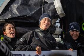 Vendee Globe - The arrival of Justine Mettraux - Les Sables d'Olonnes