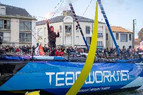 Vendee Globe - The arrival of Justine Mettraux - Les Sables d'Olonnes