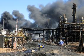 Refinery Fire In Khartoum - Sudan