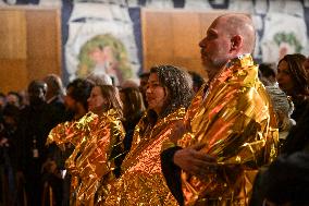 SYNAVI activists protest during Rachida Dati speech in Paris FA