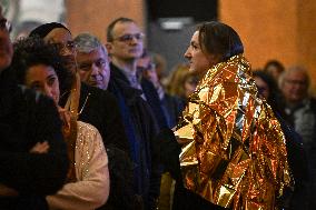 SYNAVI activists protest during Rachida Dati speech in Paris FA