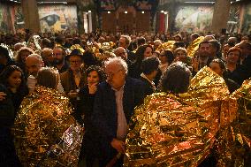 SYNAVI activists protest during Rachida Dati speech in Paris FA