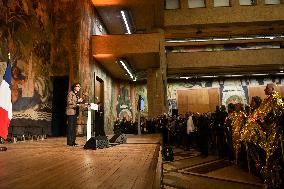 SYNAVI activists protest during Rachida Dati speech in Paris FA