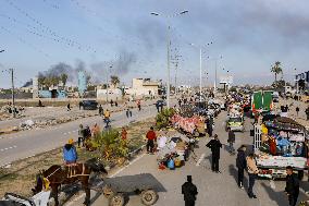 Displaced Palestinians Returned To Northern Gaza