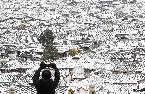 Snow Scenery in Lijiang Ancient Town - China
