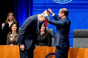 King Felipe VI Awarded With Honor Medal of Carlos III University - Madrid