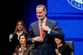 King Felipe VI Awarded With Honor Medal of Carlos III University - Madrid