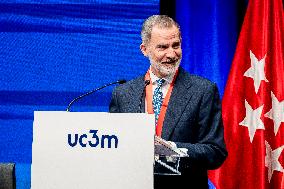 King Felipe VI Awarded With Honor Medal of Carlos III University - Madrid