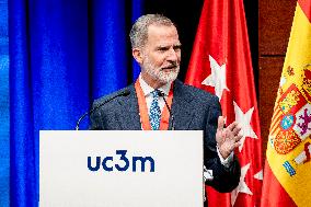 King Felipe VI Awarded With Honor Medal of Carlos III University - Madrid