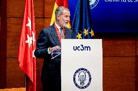 King Felipe VI Awarded With Honor Medal of Carlos III University - Madrid