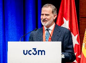 King Felipe VI Awarded With Honor Medal of Carlos III University - Madrid