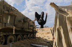 Young Palestinians Perform Between The Ruins - Gaza