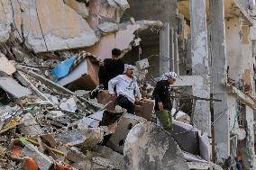 Young Palestinians Perform Between The Ruins - Gaza