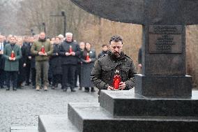 President of Ukraine Volodymyr Zelenskyy honors memory of Holocaust victims