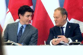 Justin Trudeau and Donald Tusk Meet - Warsaw