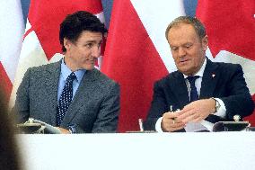 Justin Trudeau and Donald Tusk Meet - Warsaw