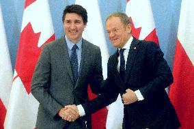 Justin Trudeau and Donald Tusk Meet - Warsaw