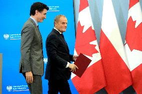 Justin Trudeau and Donald Tusk Meet - Warsaw