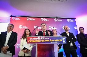 La France Insoumise presser in Paris FA