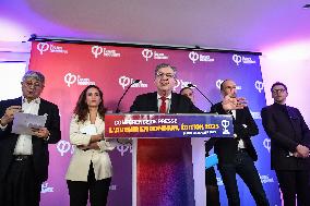 La France Insoumise presser in Paris FA