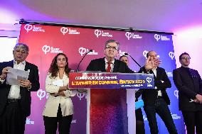 La France Insoumise presser in Paris FA
