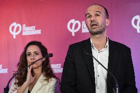 La France Insoumise presser in Paris FA