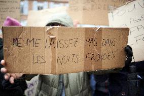 Gathering Against The Prefet'decision To Let Homeless People Outside Until Temperatures Reach Minus 10 C