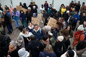 Gathering Against The Prefet'decision To Let Homeless People Outside Until Temperatures Reach Minus 10 C