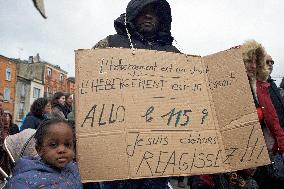 Gathering Against The Prefet'decision To Let Homeless People Outside Until Temperatures Reach Minus 10 C