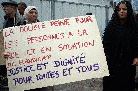 Gathering Against The Prefet'decision To Let Homeless People Outside Until Temperatures Reach Minus 10 C